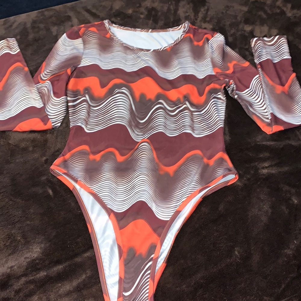 Long sleeve designed bodysuit